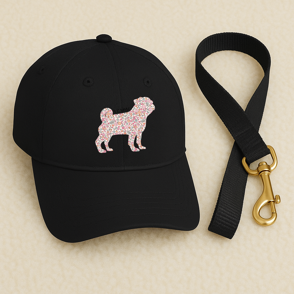 Bark & Bloom Hat: Pug Mom