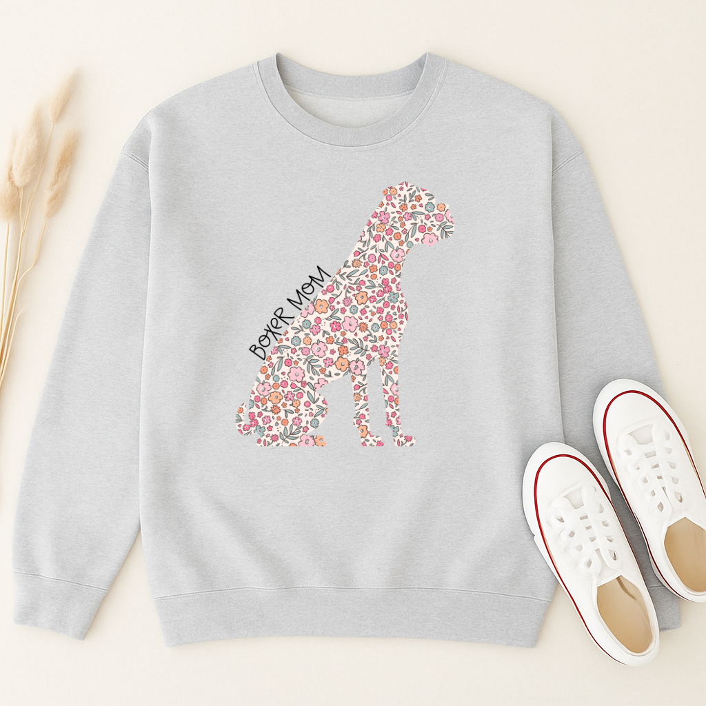 Bark & Bloom Crewneck: Boxer Mom