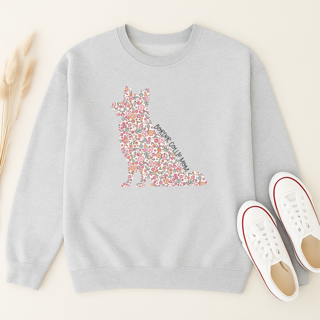 Bark & Bloom Crewneck: Border Collie Mom
