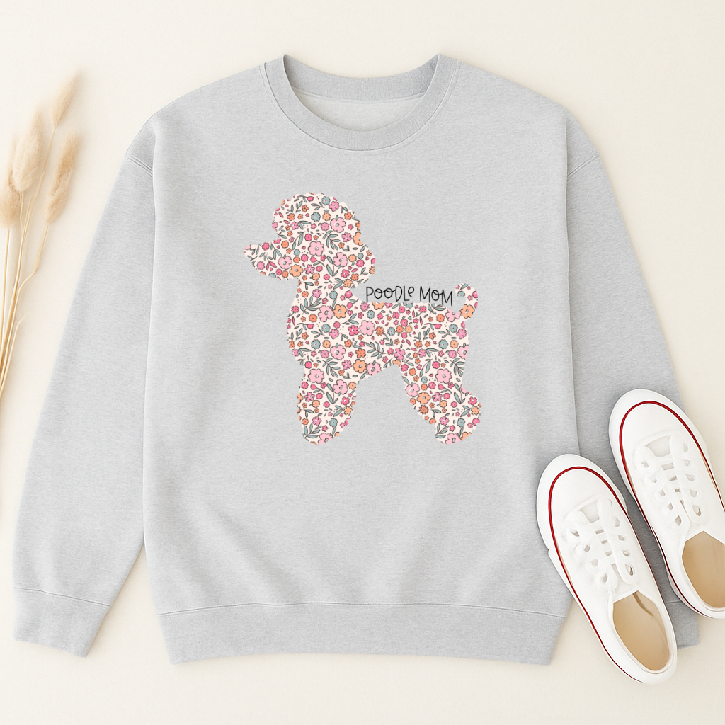 Bark & Bloom Crewneck: Poodle Mom