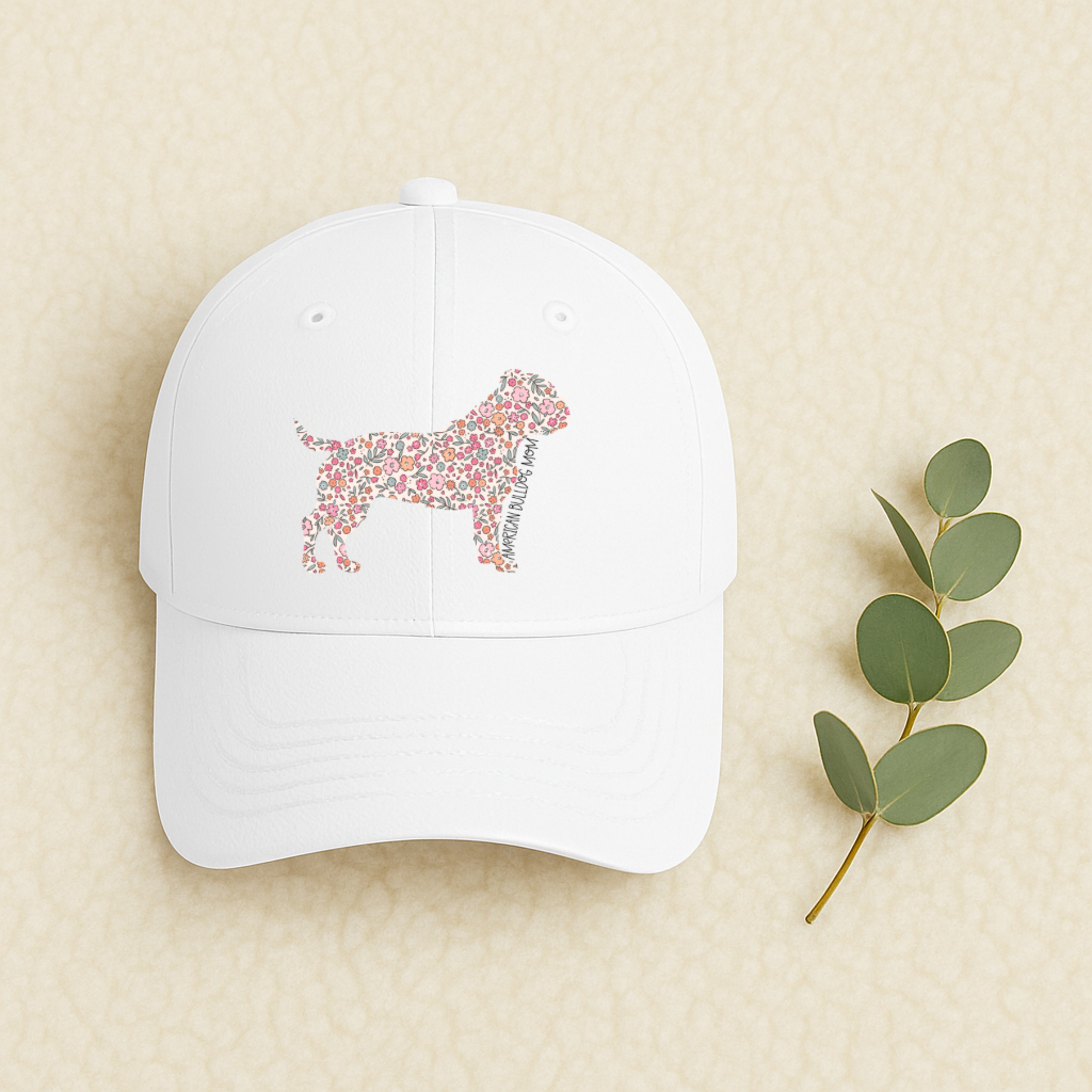 Bark & Bloom Hat: American Bulldog Mom