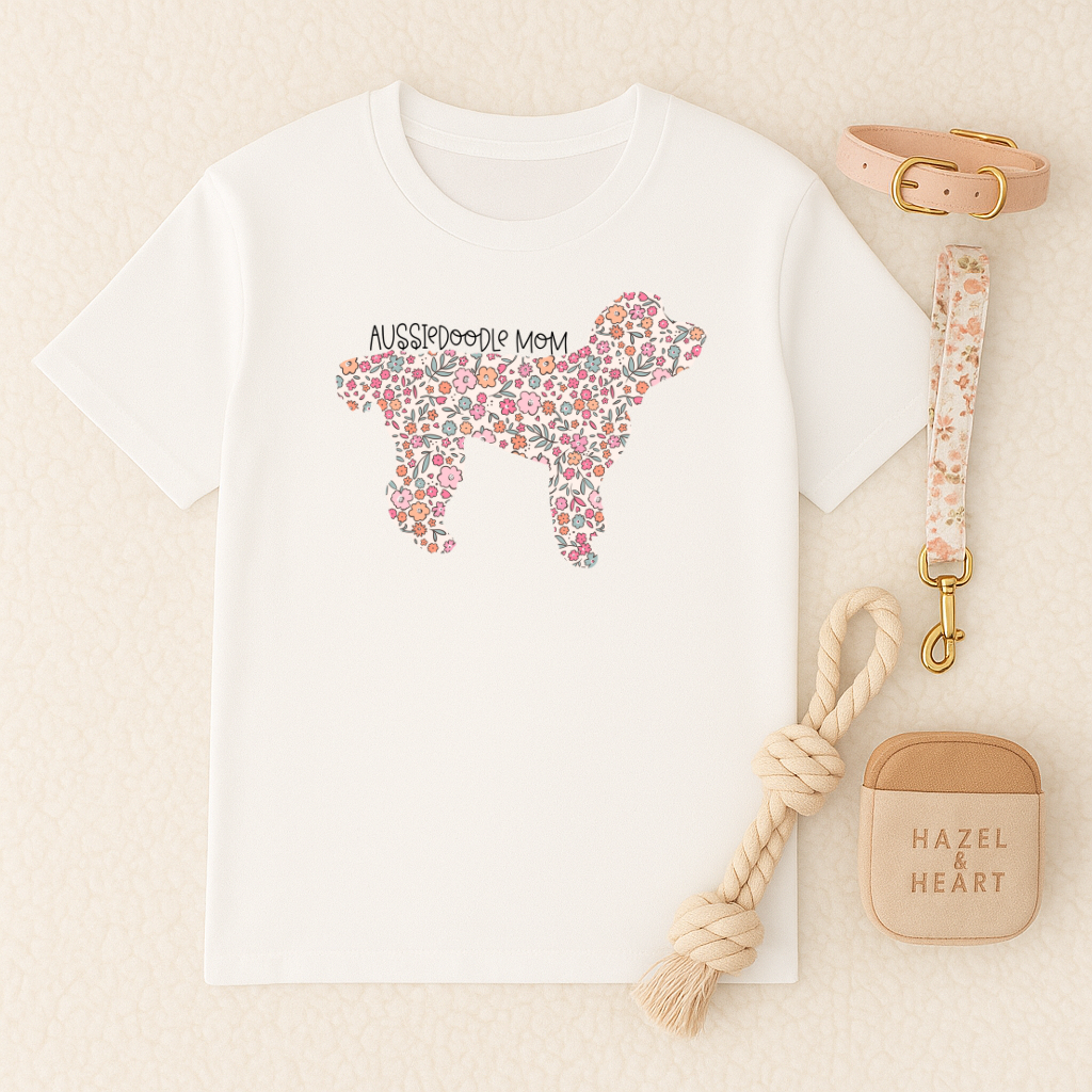 Bark & Bloom T-shirt - Aussiedoodle Mom