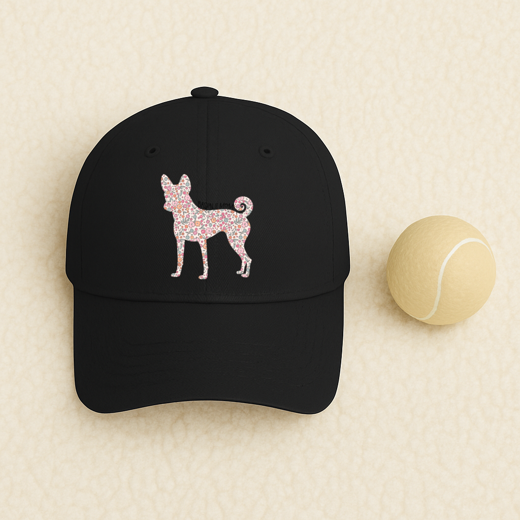 Bark & Bloom Hat: Basenji Dog Mom