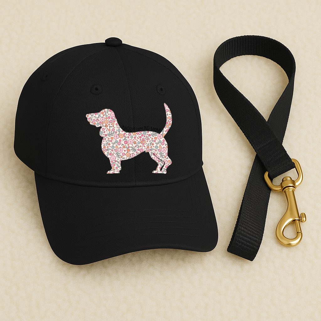 Bark & Bloom Hat: Basset Hound Mom