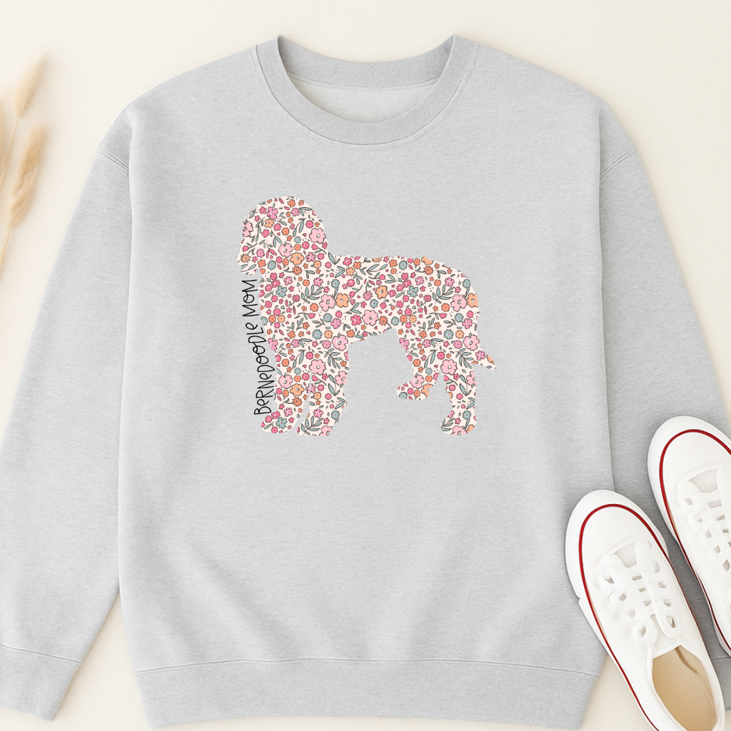 Bark & Bloom Crewneck: Bernedoodle Mom