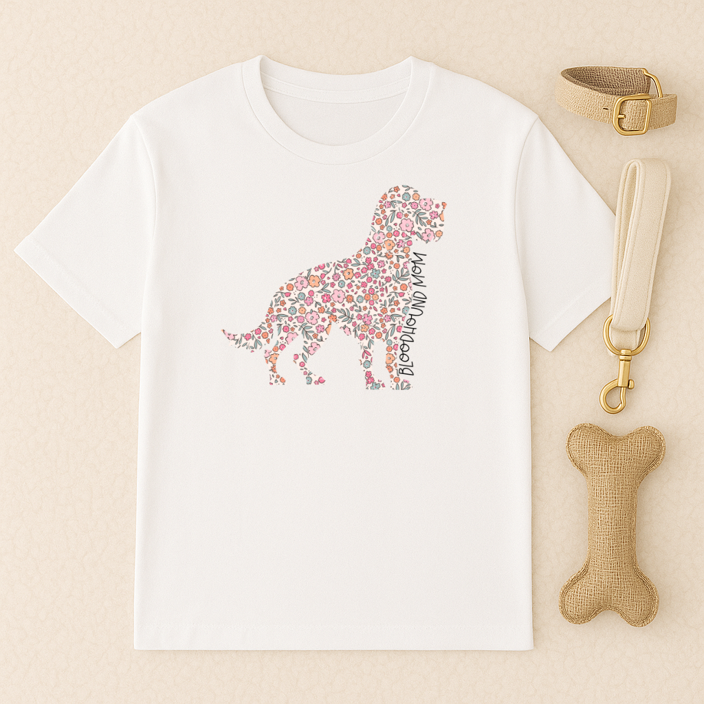 Bark & Bloom T-shirt: Bloodhound Mom