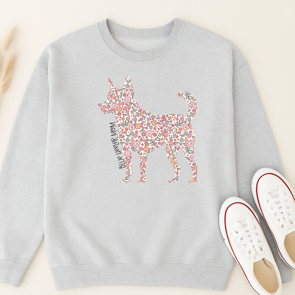 Bark & Bloom Crewneck: Blue Heeler Mom