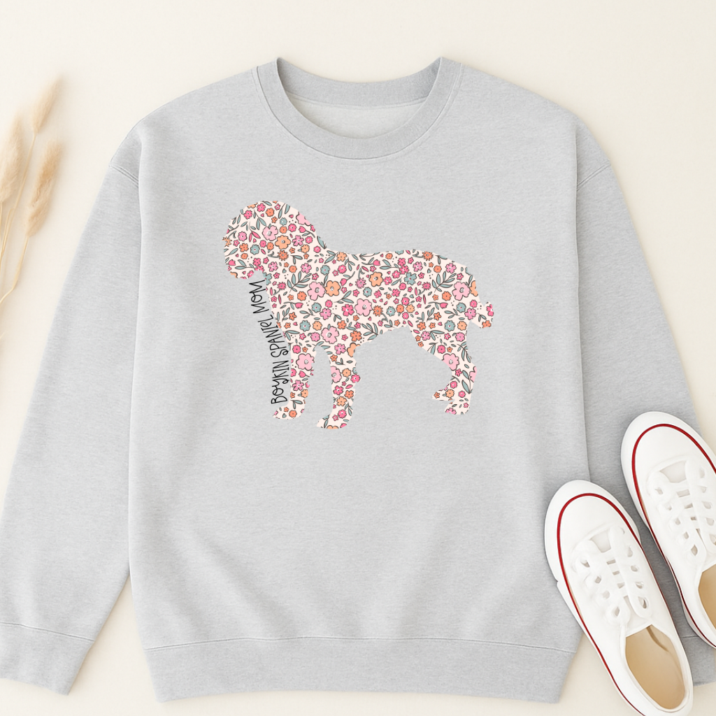 Bark & Bloom Crewneck: Boykin Spaniel Mom