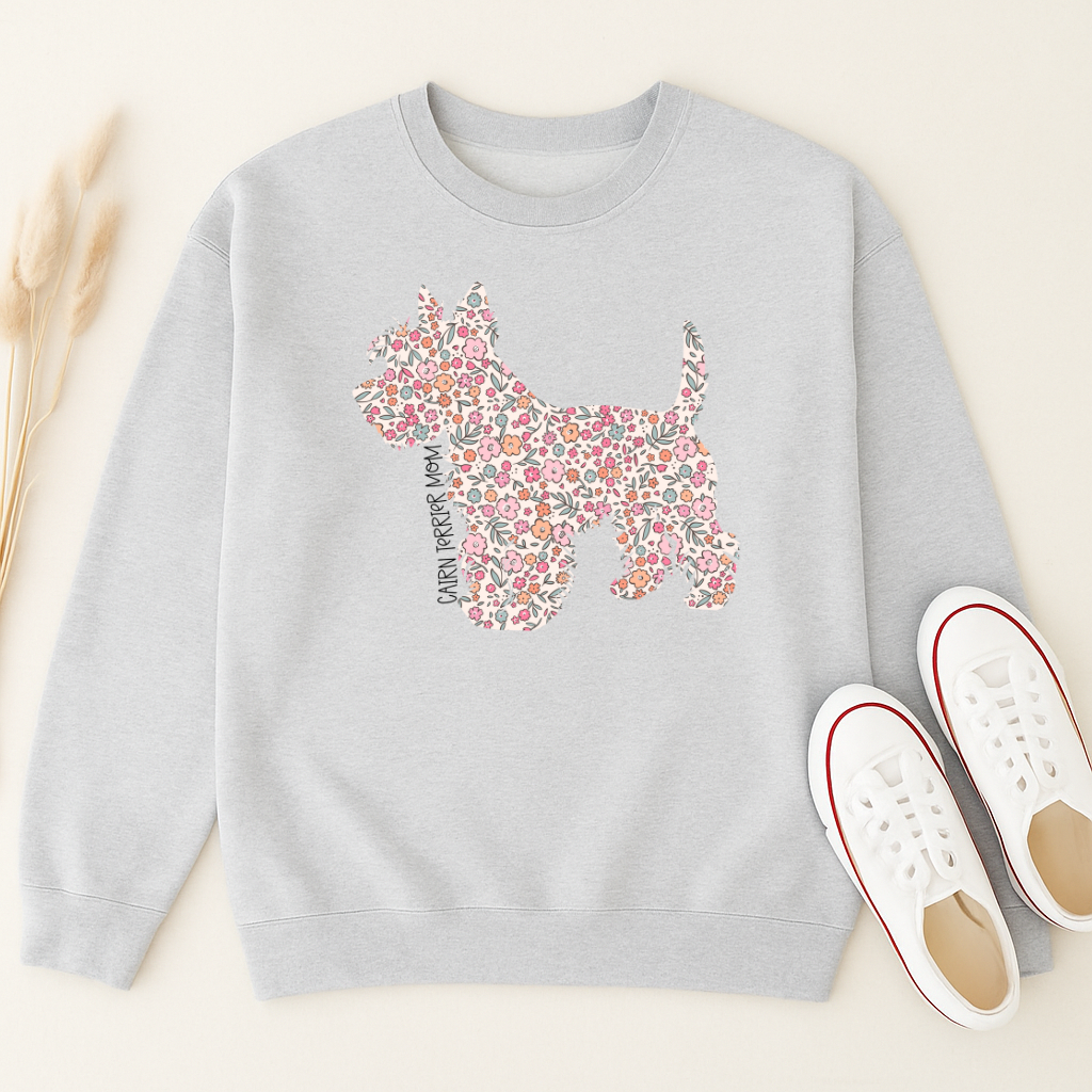 Bark & Bloom Crewneck: Cairn Terrier Mom