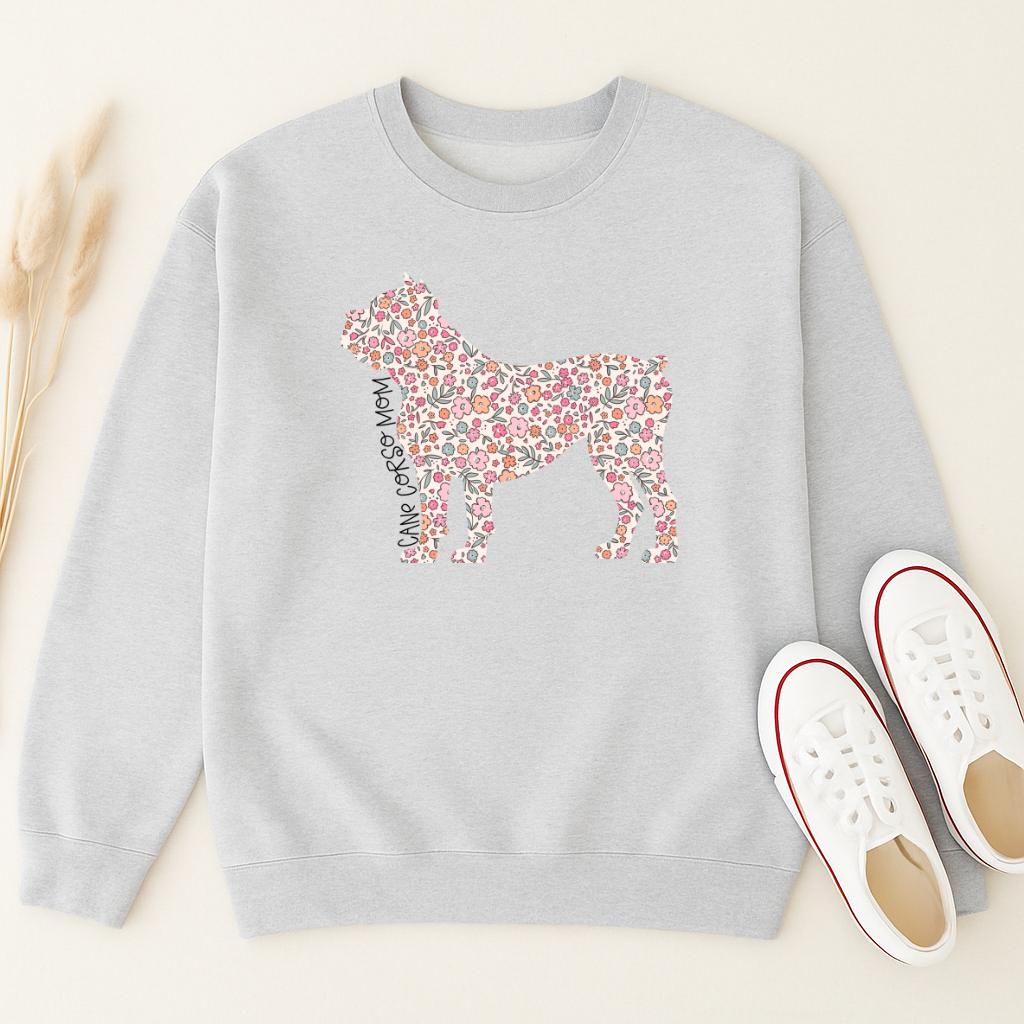 Bark & Bloom Crewneck: Cane Corso Mom