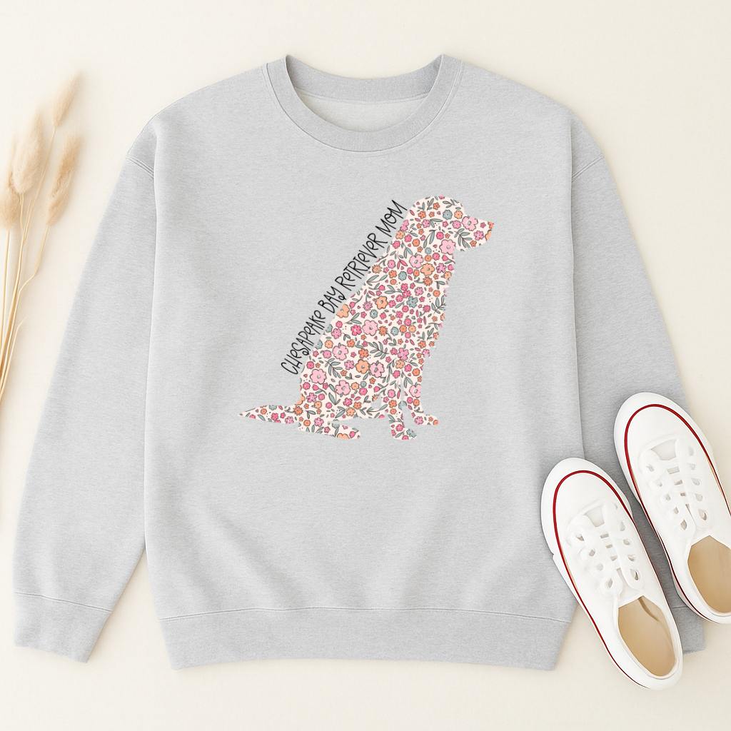 Bark & Bloom Crewneck: Chesapeake Bay Retriever Mom