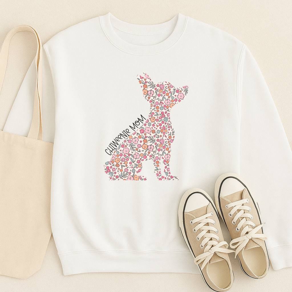 Bark & Bloom Crewneck: Chiweenie Mom