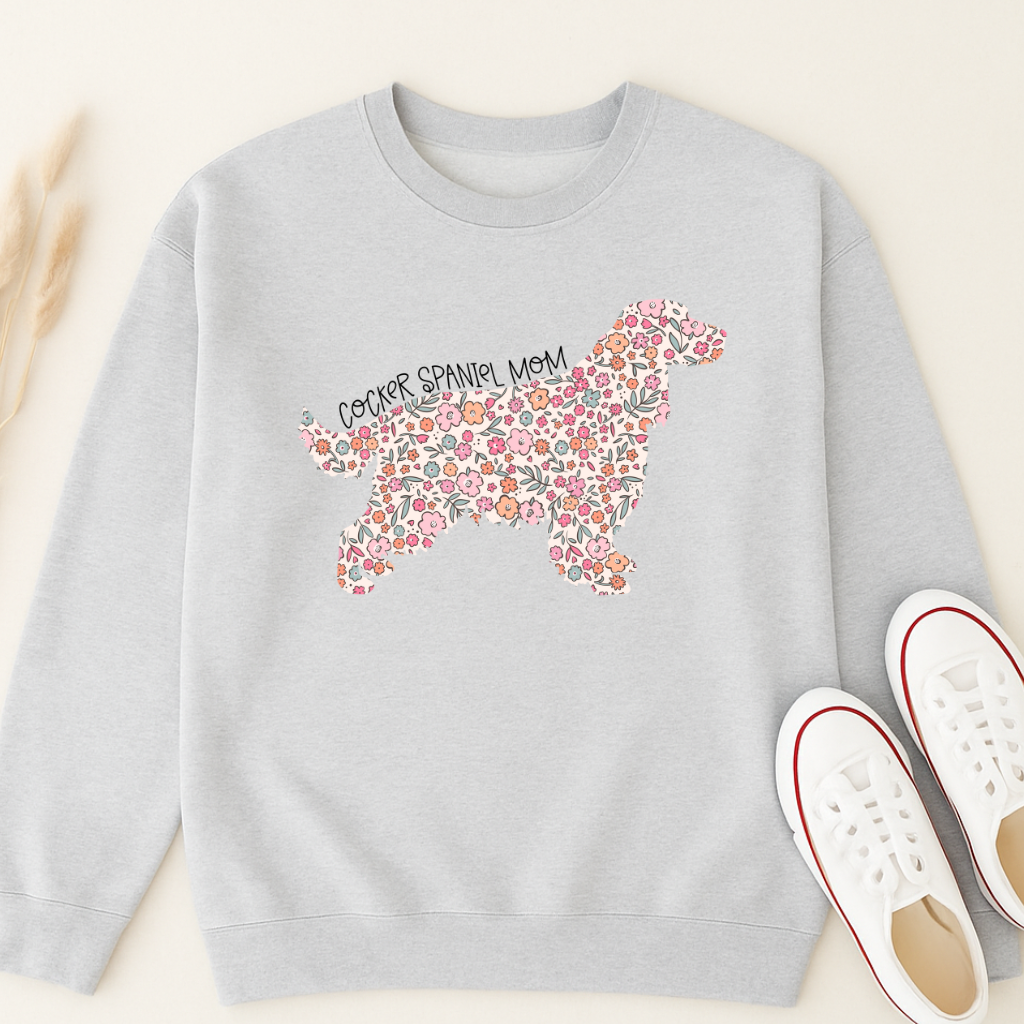 Bark & Bloom Crewneck: Cocker Spaniel Mom