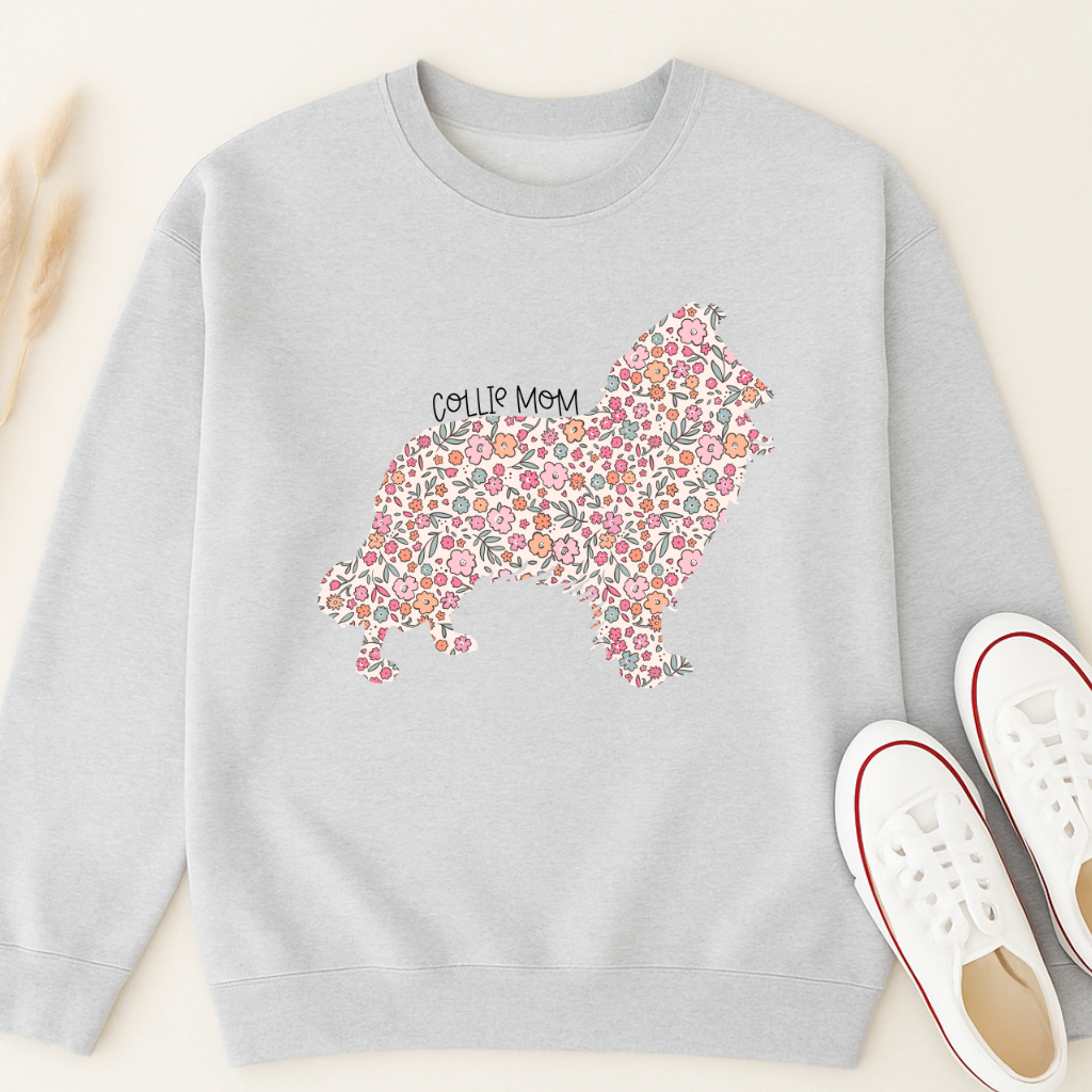 Bark & Bloom Crewneck: Collie Mom