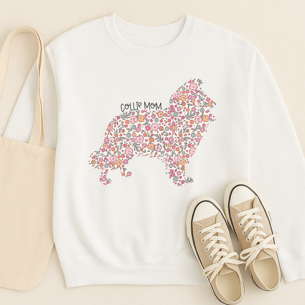 Bark & Bloom Crewneck: Collie Mom