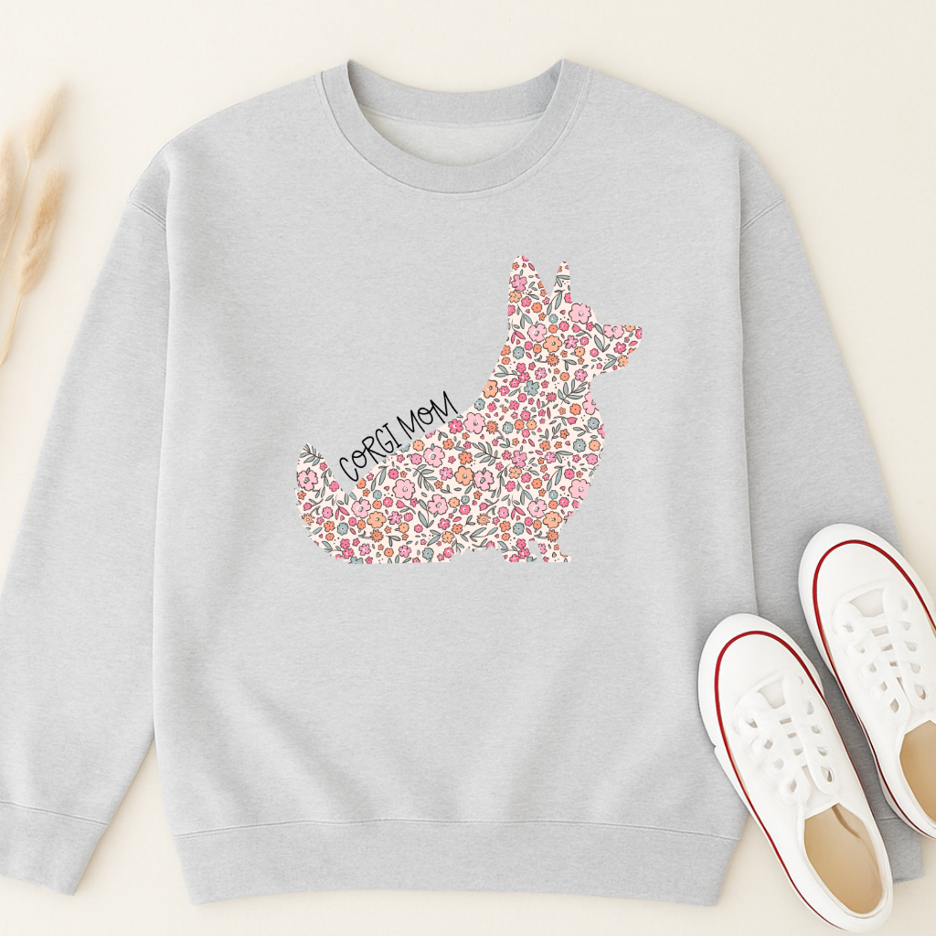 Bark & Bloom Crewneck: Corgi Mom