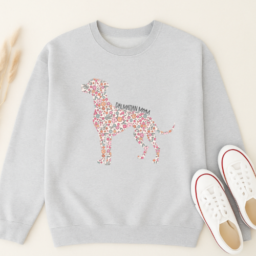 Bark & Bloom Crewneck: Dalmatian Mom