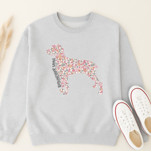 Bark & Bloom Crewneck: Weimaraner Mom