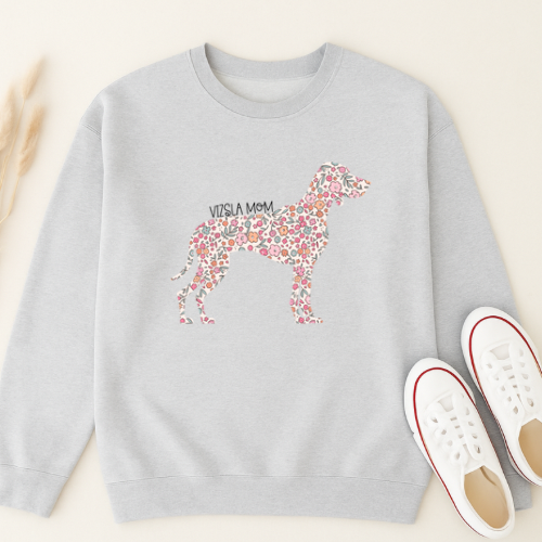 Bark & Bloom Crewneck: Vizsla Mom