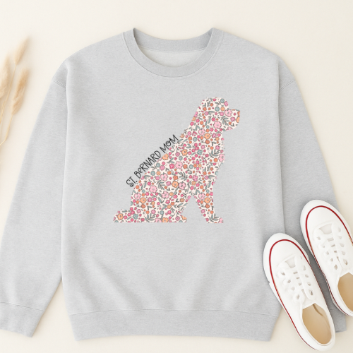 Bark & Bloom Crewneck: St. Bernard Mom