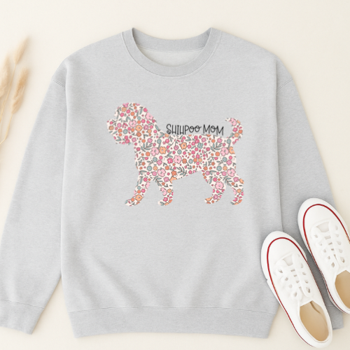 Bark & Bloom Crewneck: Shihpoo Mom