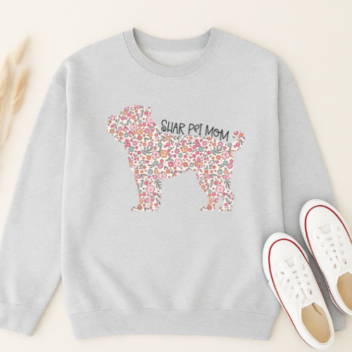 Bark & Bloom Crewneck: Shar Pei Mom
