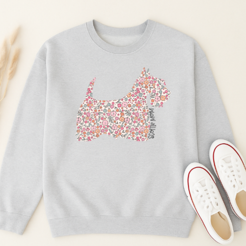 Bark & Bloom Crewneck: Scottie Mom
