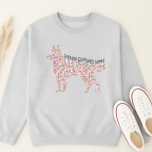 Bark & Bloom Crewneck: German Shepherd Mom