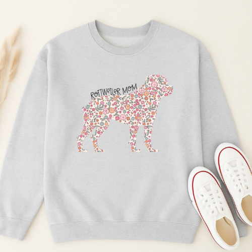 Bark & Bloom Crewneck: Rottweiler Mom