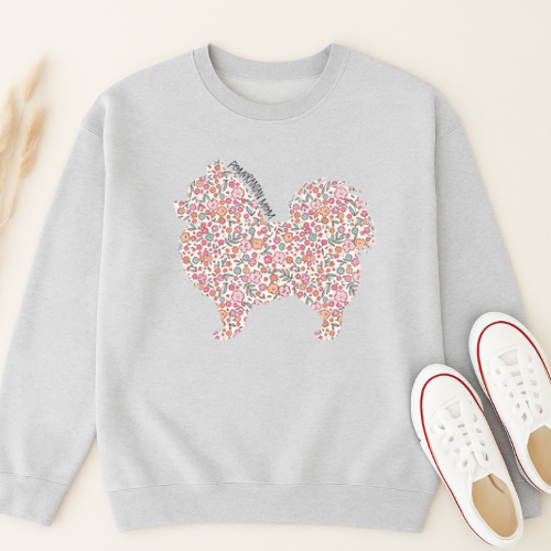 Bark & Bloom Crewneck: Pomeranian Mom