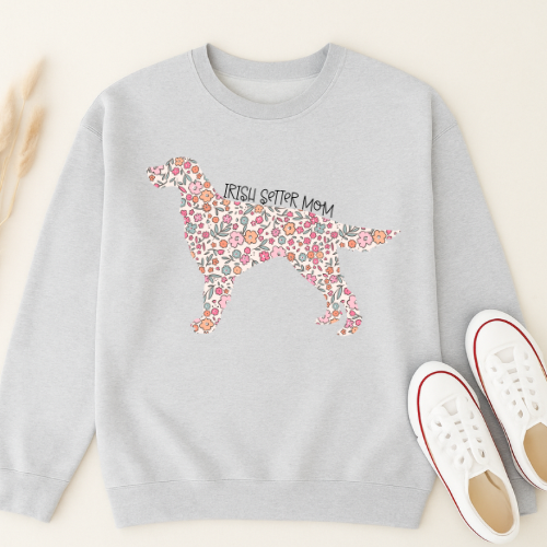 Bark & Bloom Crewneck: Irish Setter Mom