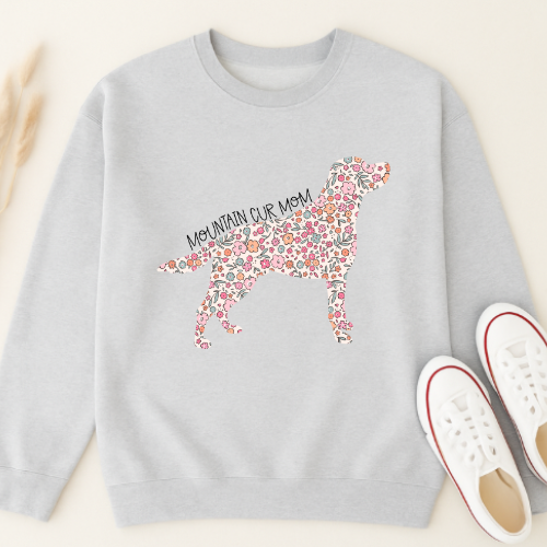 Bark & Bloom Crewneck: Mountain Cur Mom