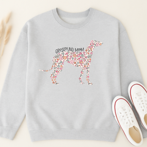 Bark & Bloom Crewneck: Greyhound Mom