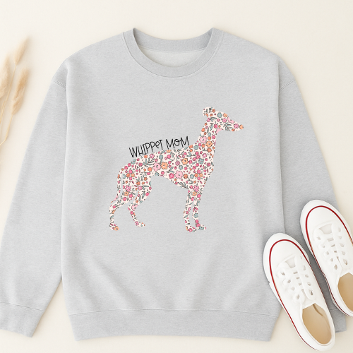 Bark & Bloom Crewneck: Whippet Mom