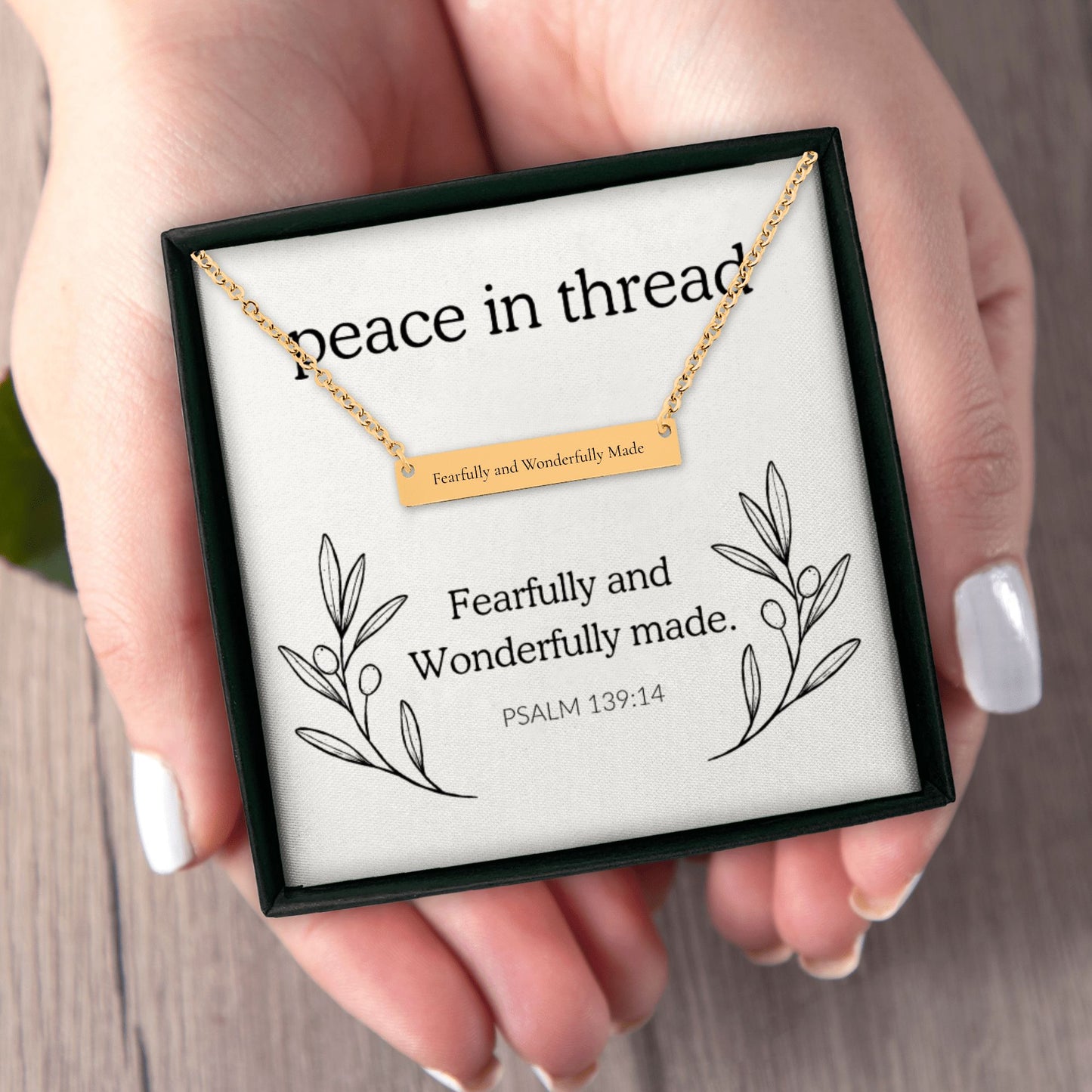 Wonderfully Made Bar Necklace — Psalm 139:14