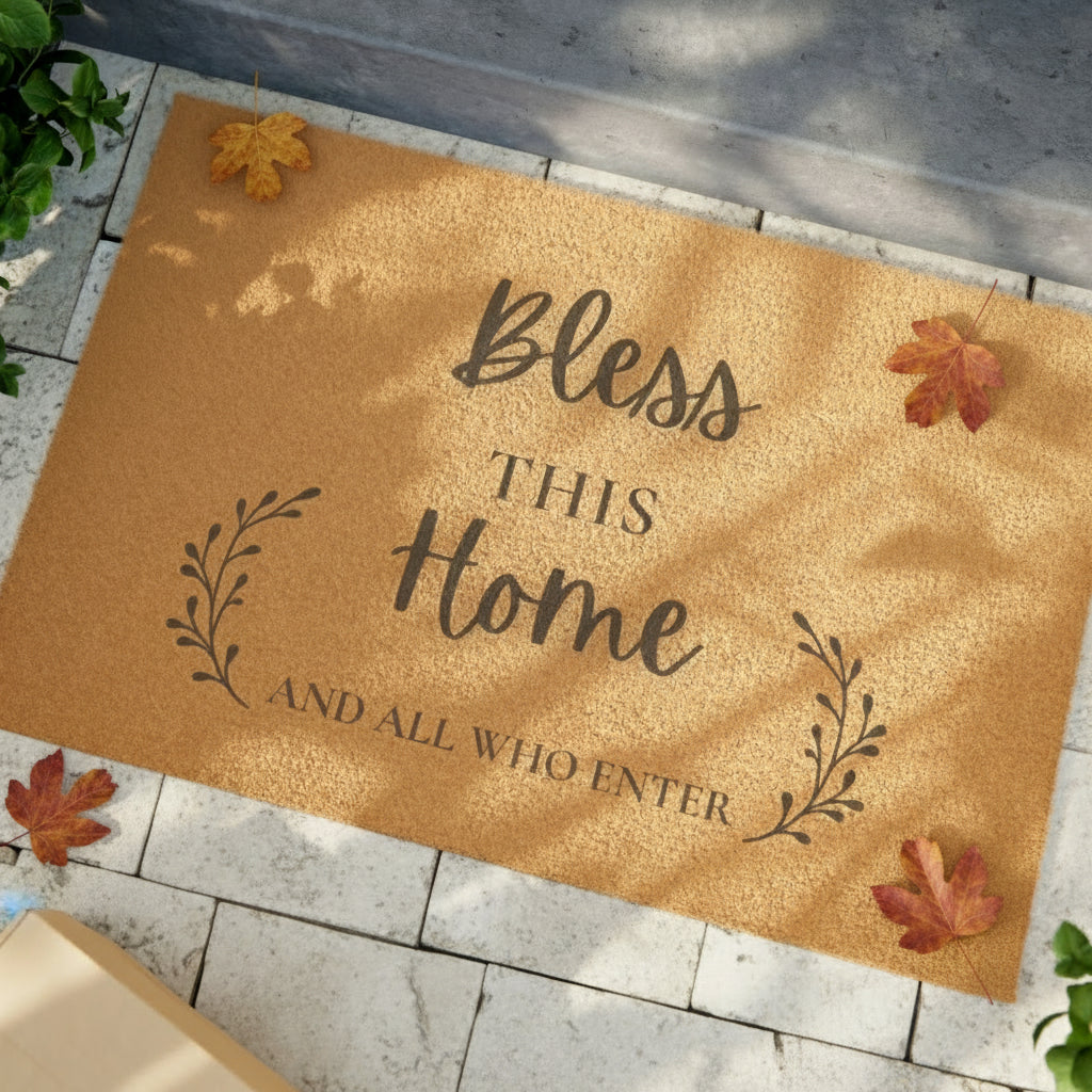 BLESS THIS HOME | Scripture Doormat
