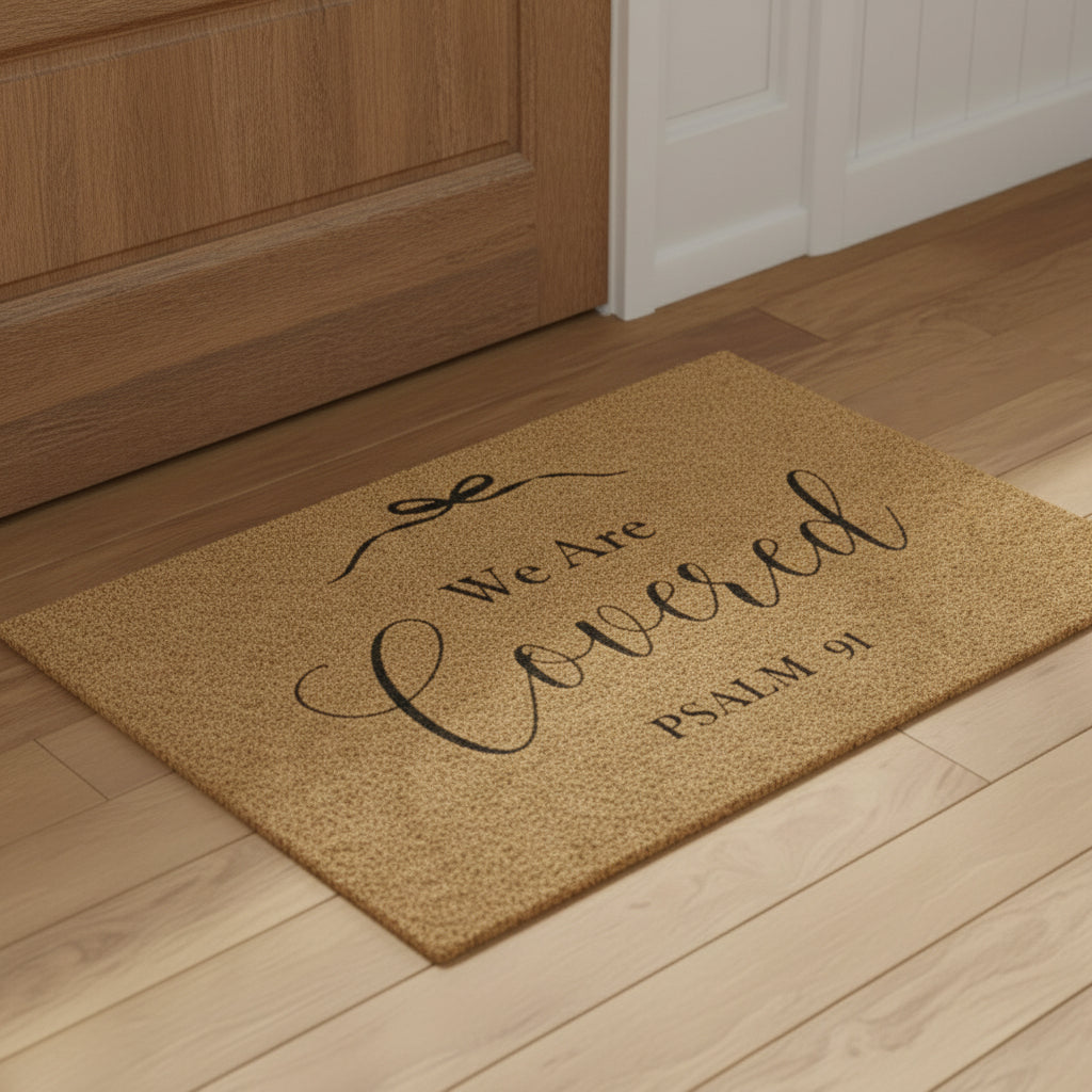 WE ARE COVERED | Scripture Doormat