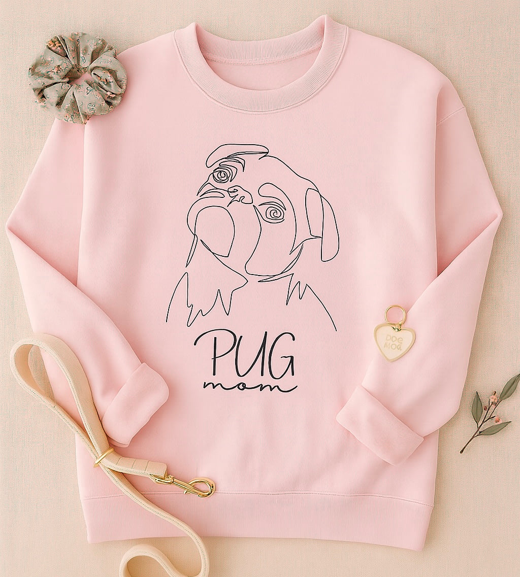 Pug Mom Snuggle Crewneck