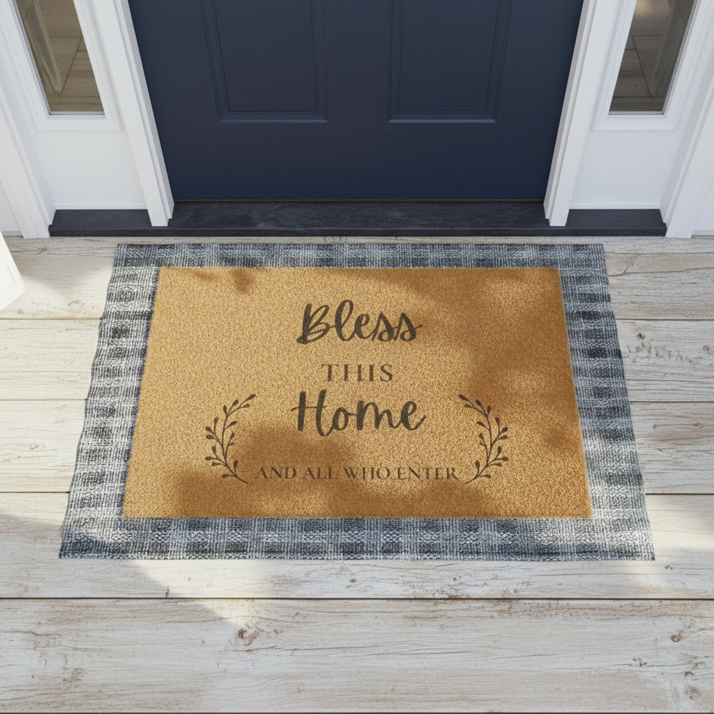 BLESS THIS HOME | Scripture Doormat