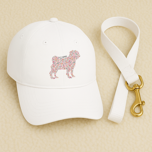 Bark & Bloom Hat: Pug Mom
