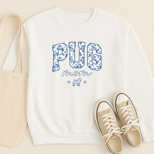 Varsity Crewneck: Pug Mom