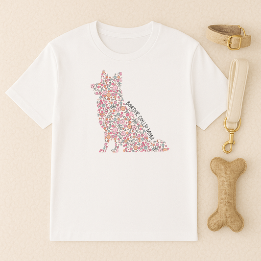 Bark & Bloom T-shirt: Border Collie Mom