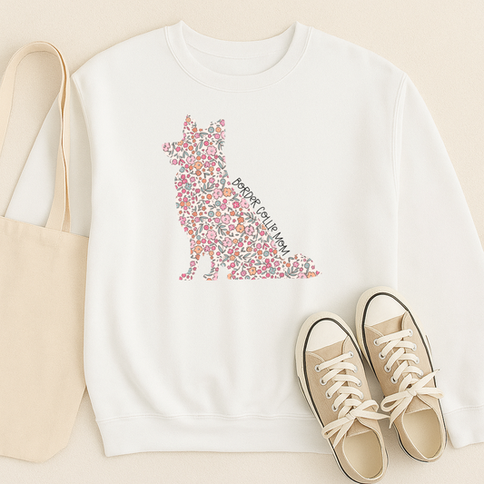 Bark & Bloom Crewneck: Border Collie Mom