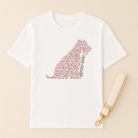 Bark & Bloom T-shirt: Airedale Mom