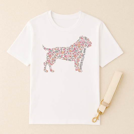 Bark & Bloom T-shirt: American Bulldog Mom
