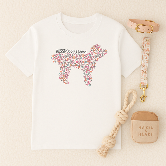 Bark & Bloom T-shirt - Aussiedoodle Mom