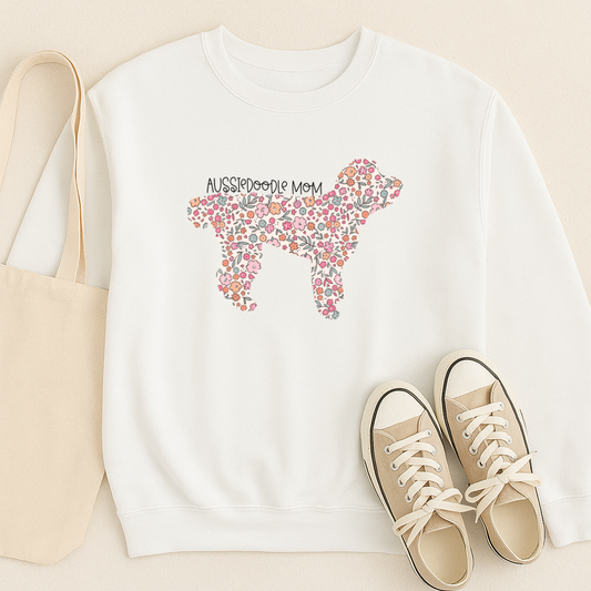 Bark & Bloom Crewneck: Aussiedoodle Mom