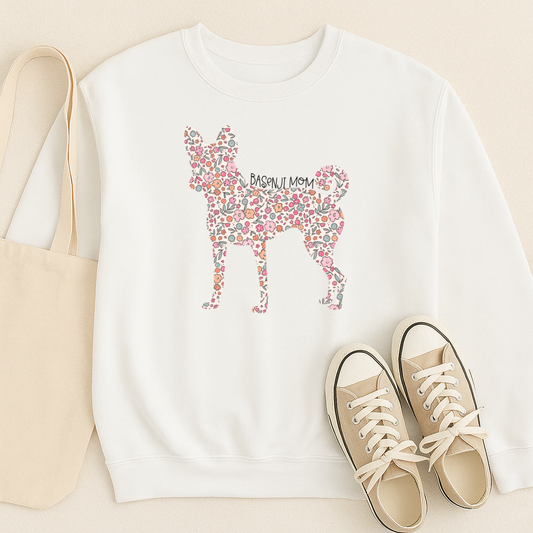 Bark & Bloom Crewneck: Basenji Mom