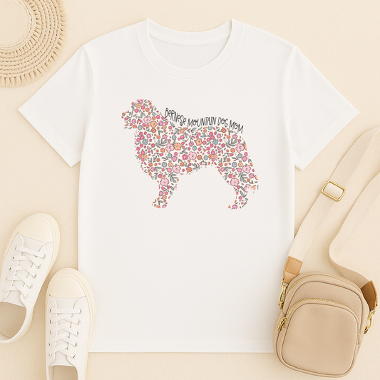 Bark & Bloom T-shirt: Bernese Mountain Dog Mom