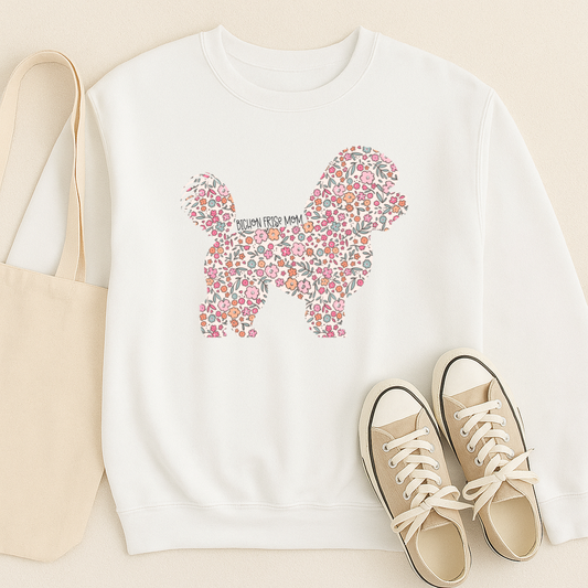Bark & Bloom Crewneck: Bichon Frise Mom